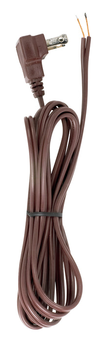 SATCO/NUVO 8 Foot 18/2 SPT-2 105C Flat Plug Cord Set Brown 36 Inch Hank 200 Carton Molded Plug Tinned Tips 3/4 Inch Strip With 2 Inch Slit (90-2324)