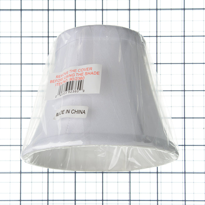 SATCO/NUVO Clip On Shade White Shantung 3 Inch Top 5 Inch Bottom 4-1/4 Inch Side (90-2360)