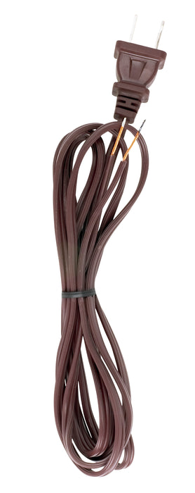 SATCO/NUVO 7 Foot 18/2 SPT-1 105C Cord Set Brown 36 Inch Hank 200 Carton Molded Polarized Plug Tinned Tips 3/4 Inch Strip With 2 Inch Slit (90-2598)