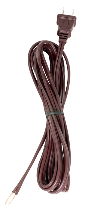 SATCO/NUVO 10 Foot 18/2 SPT-2 105C Cord Set Brown 36 Inch Hank 150 Carton Molded Polarized Plug Tinned Tips 3/4 Inch Strip With 2 Inch Slit (90-2599)
