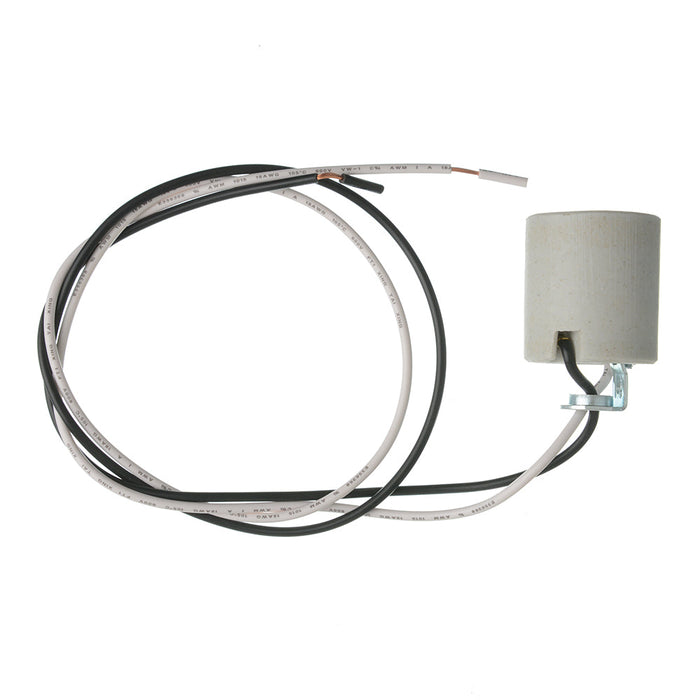 SATCO/NUVO Keyless Porcelain Socket With Hickey 24 Inch Leads Unglazed 660W 250V (90-759)