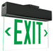 Exitronix LED Edge-Lit Exit Sign Inverted Single Face Universal Mounting NiCad Battery Green Letters/Clear Panel Universal Chevrons Brushed Aluminum Finish (902E-U-NC-GC-BA-IV)