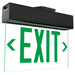 Exitronix LED Edge-Lit Exit Sign Single Face Universal Mounting 2 Circuit Input 120/277V Green Letters/Clear Panel Universal Chevrons White Finish (902E-U-2CI17-GC-WH)