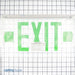 Exitronix LED Edge-Lit Exit Sign Single Face Recessed Mount Sealed Lead Acid Battery Green Letters/Clear Panel Universal Chevrons White Finish (902E-R-WB-GC-WH)