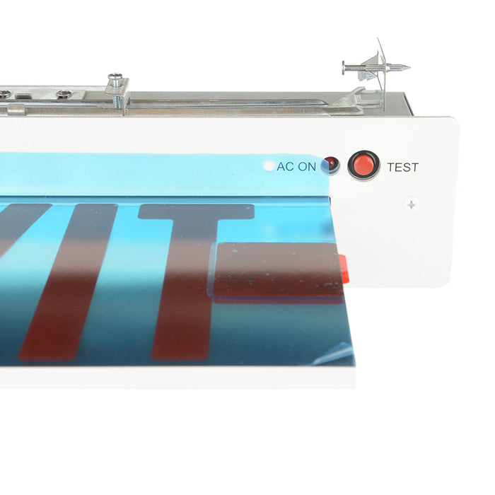 Exitronix LED Edge-Lit Exit Sign Single Face Recessed Mount Sealed Lead Acid Battery Red Letters/Mirror Panel Universal Chevrons White Finish (902E-R-WB-RM-WH)