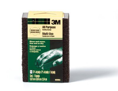 3M - 90267 Sanding Sponge 909Na-3P-Cc 3-3/4 Inch X 2-5/8 Inch X 1 Inch 952 Cm X 667 Cm X 254 Cm Medium/Coarse (7010312225)