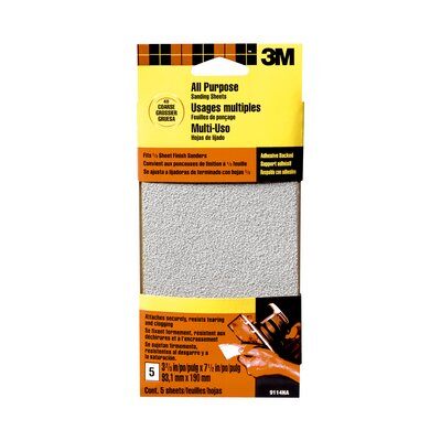 3M - 09114 Adhesive Backed Sandpaper Sheets 9114Dc-Na 3.66 Inch X 7.5 Inch Coarse Grit (7010301629)