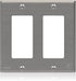 Leviton 2-Gang Decora Wall Plate Standard Size Antimicrobial Treated Powder Coated Stainless Steel (84409-A40)