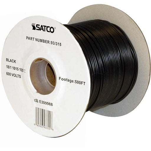 SATCO/NUVO Pulley Bulk Wire 18/3 SJT 105C Pulley Cord 250 Foot/Spool Black (93-313)