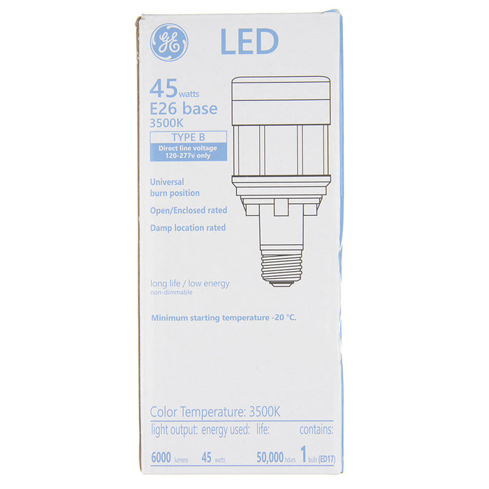 GE LED45ED17/835 LED HID Type B ED17 Lamps 45W 6000Lm 120-277V 3500K 80 CRI (93116975)