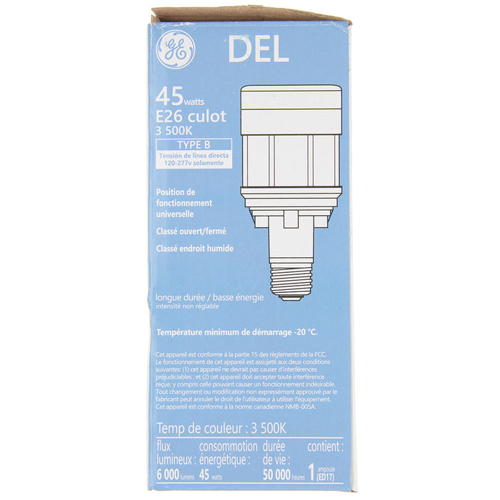 GE LED45ED17/835 LED HID Type B ED17 Lamps 45W 6000Lm 120-277V 3500K 80 CRI (93116975)