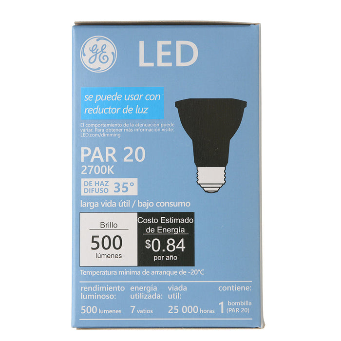 GE LED7DP20OB927/35 7W LED PAR20 Bulb 500Lm 2700K 90 CRI Dimmable Medium E26 Base (93311901)