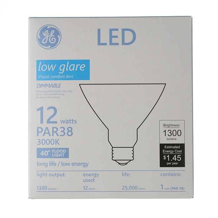 GE LED12DPAR38ROW930/40 12W LED PAR38 Lamp Medium E26 Base 3000K 90 CRI 1300Lm 40 Degree Beam Angle 120V (93318853)