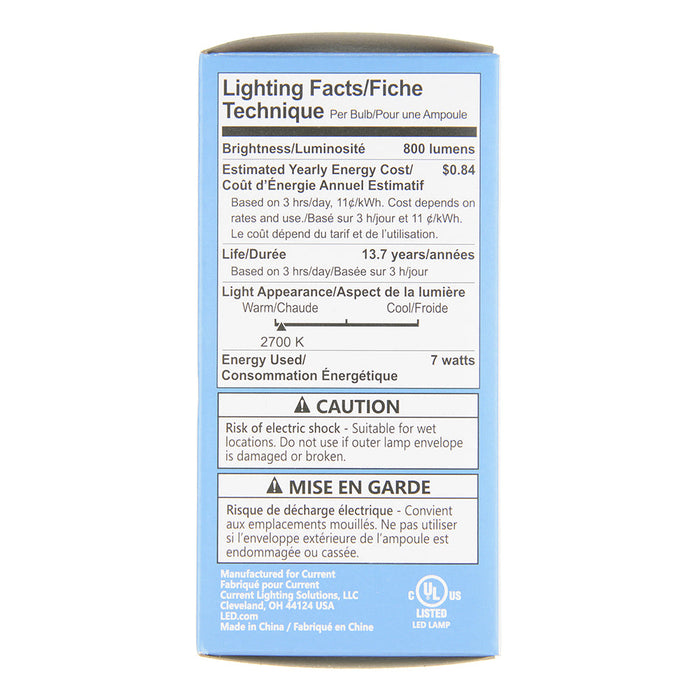 GE LED7DFA19/927/E-C 7W LED A19 Lamp Medium E26 Base 2700K 800Lm 90 CRI 120V Clear (93319159)