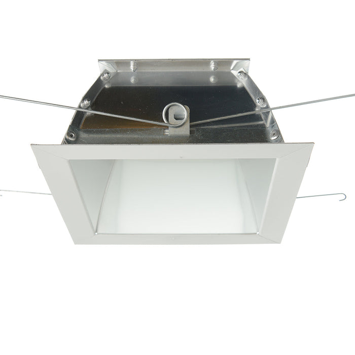 GE RDI4SWSDWT 4 Inch Square Reflector Fixture Wide Distribution Semi-Diffuse White Flange (93987)
