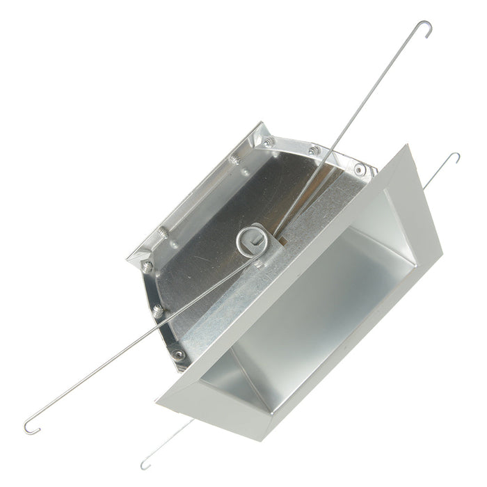 GE RDI4SWSDWT 4 Inch Square Reflector Fixture Wide Distribution Semi-Diffuse White Flange (93987)