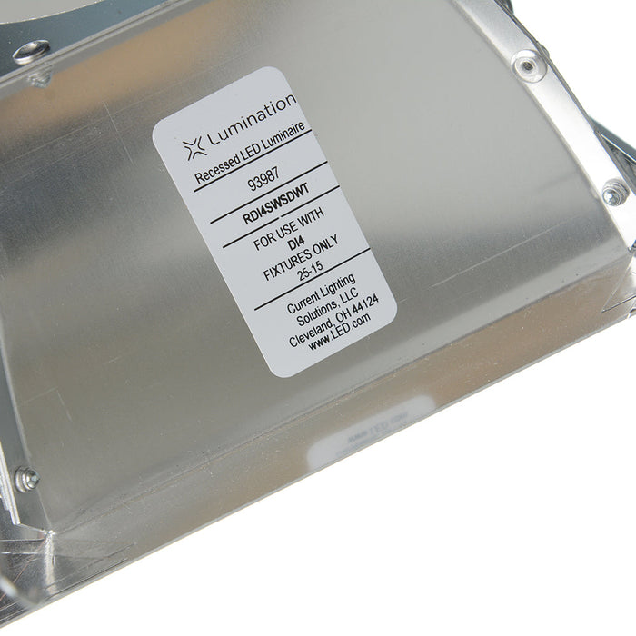 GE RDI4SWSDWT 4 Inch Square Reflector Fixture Wide Distribution Semi-Diffuse White Flange (93987)