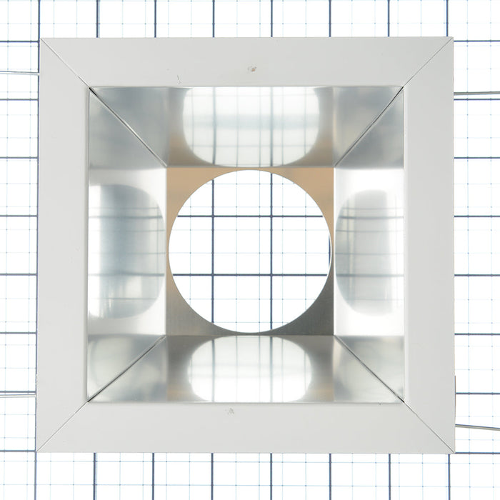 GE RDI4SWSDWT 4 Inch Square Reflector Fixture Wide Distribution Semi-Diffuse White Flange (93987)
