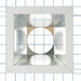 GE RDI4SWSDWT 4 Inch Square Reflector Fixture Wide Distribution Semi-Diffuse White Flange (93987)