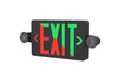 Halco EMG-EXC-BK-RG Emergence Series Thermoplastic LED Combination Exit/Emergency Field Selectable Red/Green Single/Double Face Universal Mounting Black (97122)