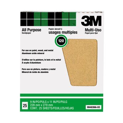 3M - 99403 Pro-Pak Aluminum Oxide Sheets For Paint And Rust Removal 9 Inch X 11 Inch 120 Grit (7000126517)