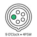 Leviton 16/20 Amp 120/208V 3-Phase 4-Pole 5-Wire LEV Series American-Rated Pin And Sleeve Receptacle Industrial Grade Watertight Blue (520R9WLEV)