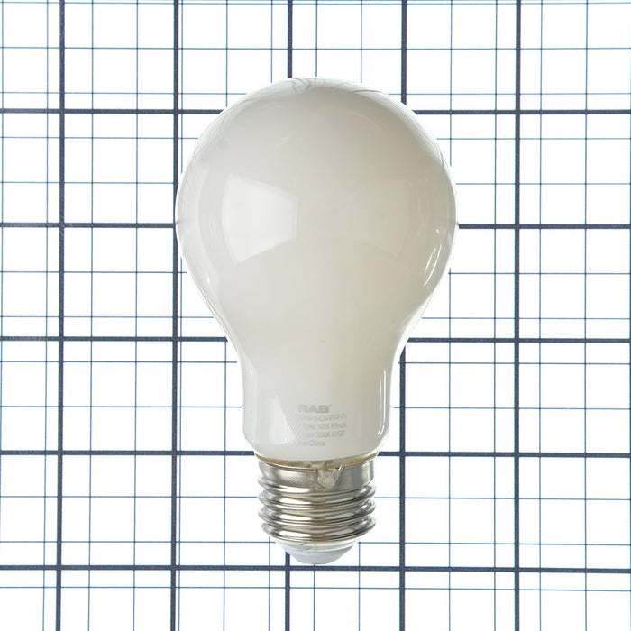 RAB LED Filament Lamp A19 10W 75W Equivalent 1100Lm E26 Base 90 CRI 3000K Dimmable Frosted (A19-10-E26-930-F-F)