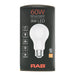 RAB LED Filament Lamp A19 9W 60W Equivalent 810Lm 3000K E26 Base 90 CRI Dimmable Frosted (A19-9-E26-930-F-F)