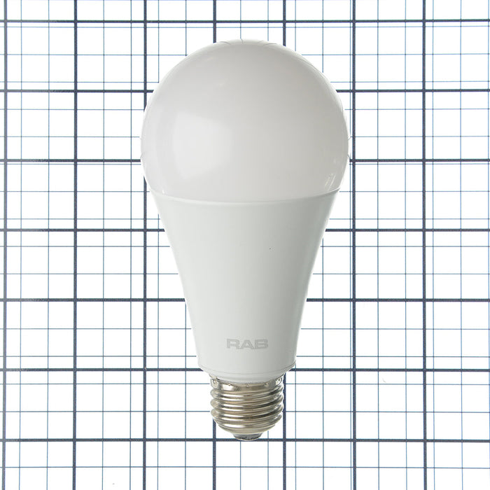 RAB LED A21 23W 150W Equivalent 2600Lm E26 Base 80 CRI 3000K Dimmable Diecast 120V (A21-23-E26-830-DIM 120V)