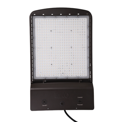 EIKO AAL2-PS300-OS-8FCCT-VDIM LED Area Light PowerSET/ColorSET 300W/240W/180W 3000K/4000K/5000K OpticSET T3/T4/T5 80 CRI 0-10V Dimming 277-480V Bronze (15665)