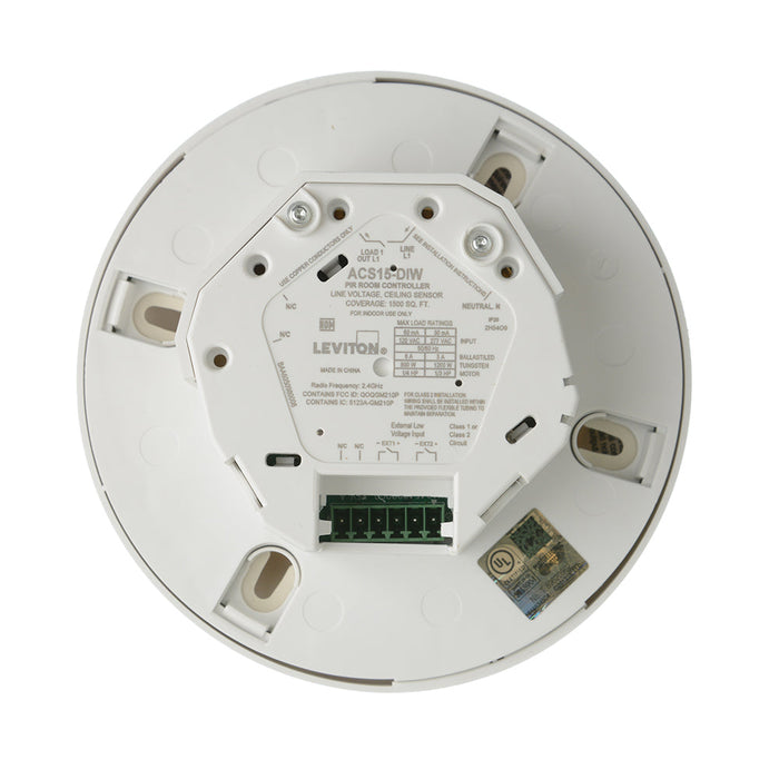 Leviton Smart Ceiling Mount Sensor [CMS] 1-Zone 1500 Square Foot Coverage PIR Switching White (ACS15-DIW)