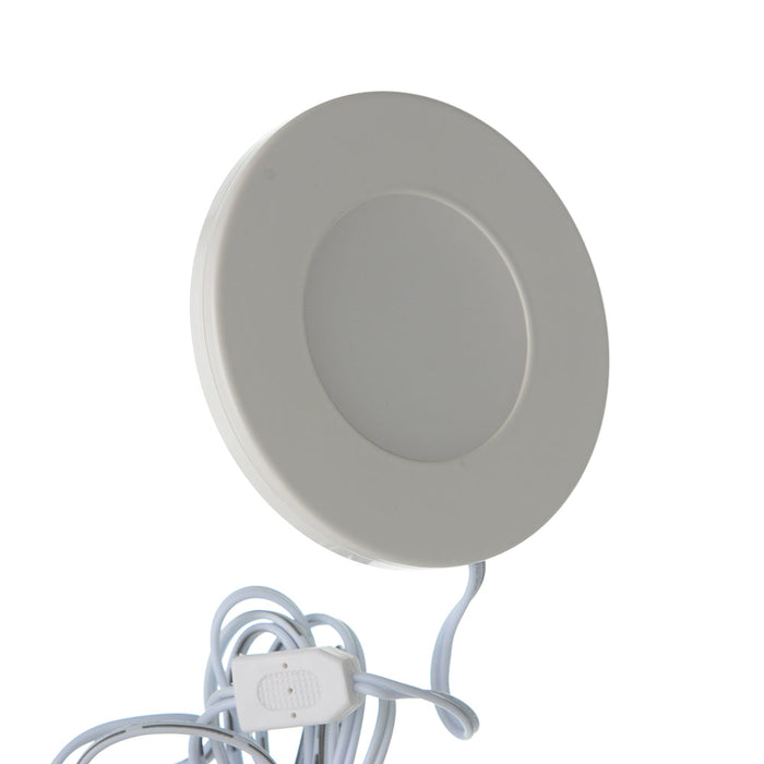 Lotus LED Lights Puck Light 3 Inch LED 2.2W 24V Dimmable 3000K 150Lm White Black And Brushed Nickel Trims 90 CRI (AD-107T-3K-24V)