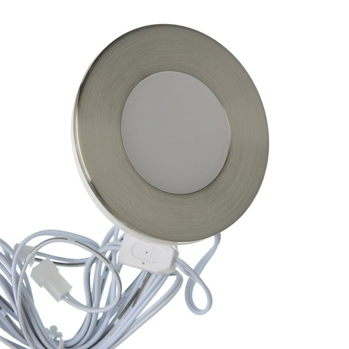 Lotus LED Lights Puck Light 3 Inch LED 2.2W 24V Dimmable 3000K 150Lm White Black And Brushed Nickel Trims 90 CRI (AD-107T-3K-24V)