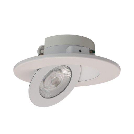 Lotus LED Lights 4 Inch Round Multi Fit Floating Gimbal LED 9W Round White Trim CCT Selectable 2700K/3000K/3500K/4000K/5000K 90 CRI (AD-LED-4-S9W-5CCT-WH-MFG)