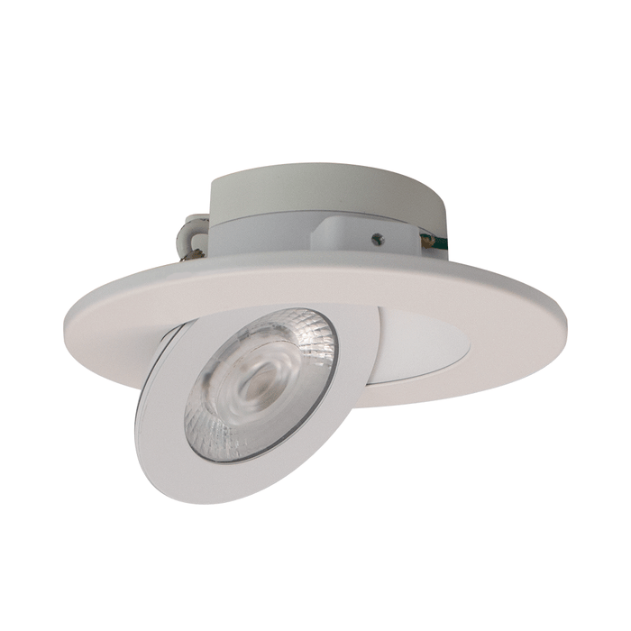 Lotus LED Lights 4 Inch Round Multi Fit Floating Gimbal LED 9W Round White Trim CCT Selectable 2700K/3000K/3500K/4000K/5000K 90 CRI (AD-LED-4-S9W-5CCT-WH-MFG)