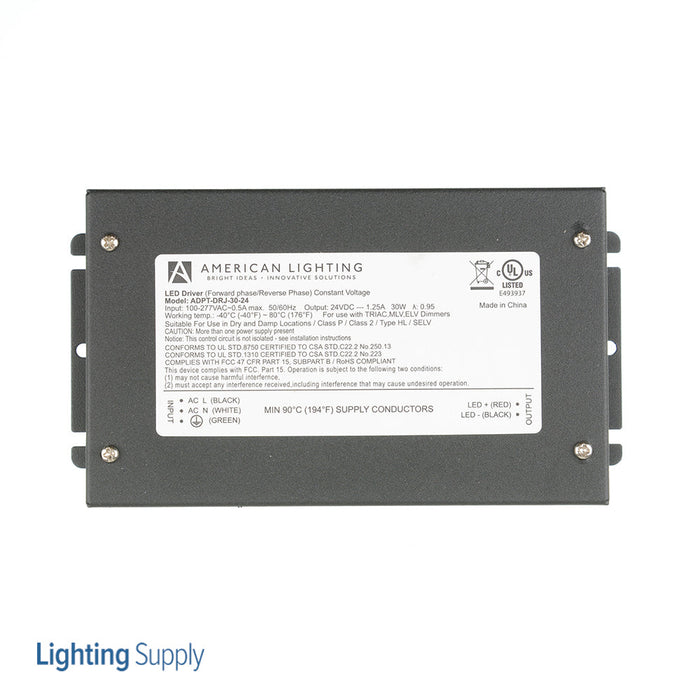 American Lighting 24VDC 30W Phase Cut Constant Voltage Driver With Junction 3/8 (ADPT-DRJ-30-24)