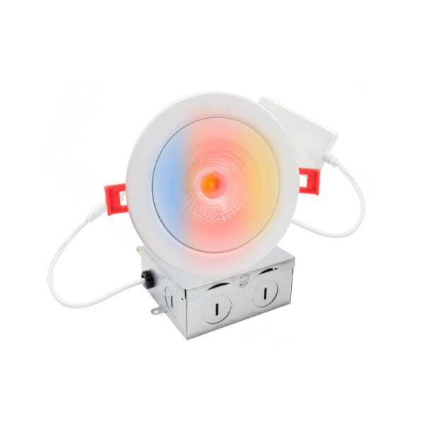 Lotus LED Lights 4 Inch Round White Floating Gimbal RGB And Tunable White Smart WiFi Plus Bluetooth LED Air Tight (ADS4FGSTRGBCW-WH)
