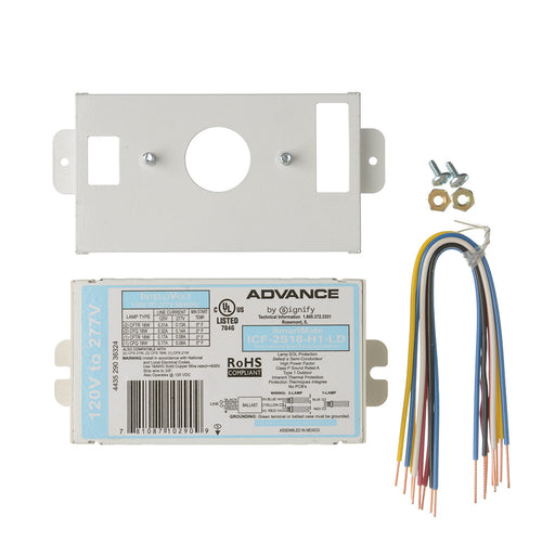 Advance ICF2S18H1LDK Electronic Ballast 2 18W Compact Fluorescent 4-Pin 120-277V Kit (913700500821)