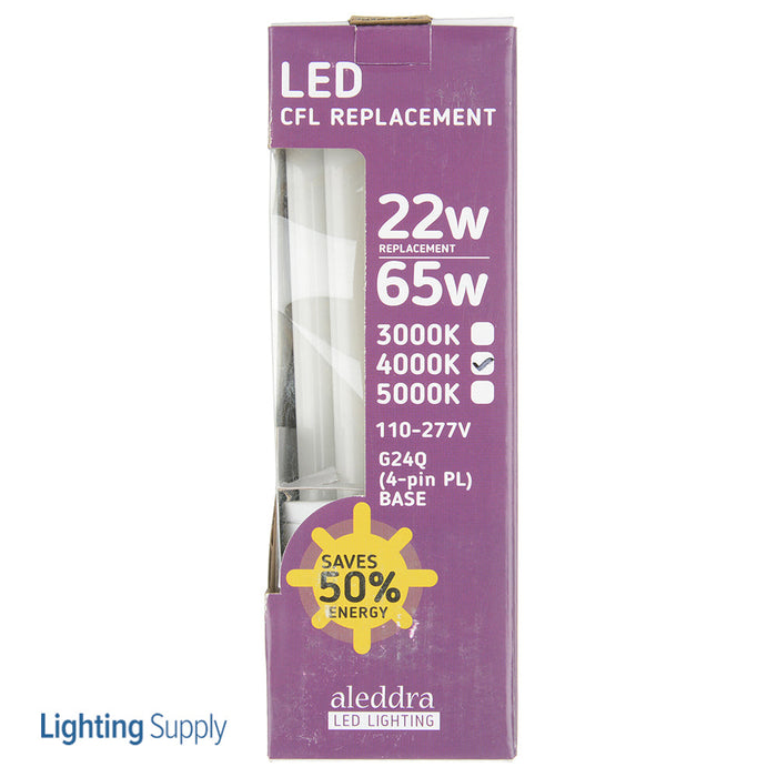 Aleddra CF-LED U-Lamp 110V-277V 22W 360 Degree Beam Angle 80 CRI 95 Lumens Per Watt G24Q Base UL 5-Year Warranty (ALJ12-22U-840-G24Q (4000K))