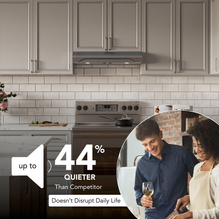 Broan-NuTone Alta 1 Max 350 CFM 30 Inch Under Cabinet Range Hood Stainless Steel (ALT1303SS)