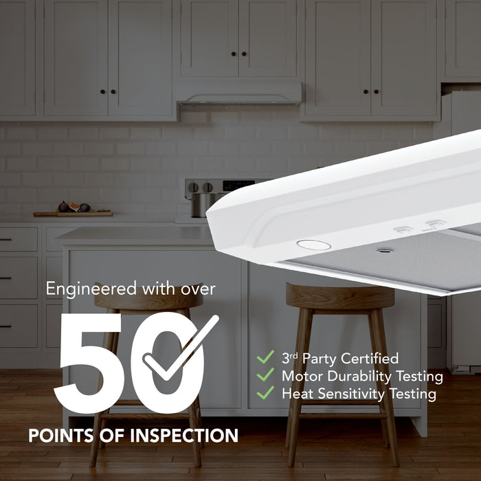 Broan-NuTone Alta 1 Max 350 CFM 30 Inch Under Cabinet Range Hood White (ALT1303WW)