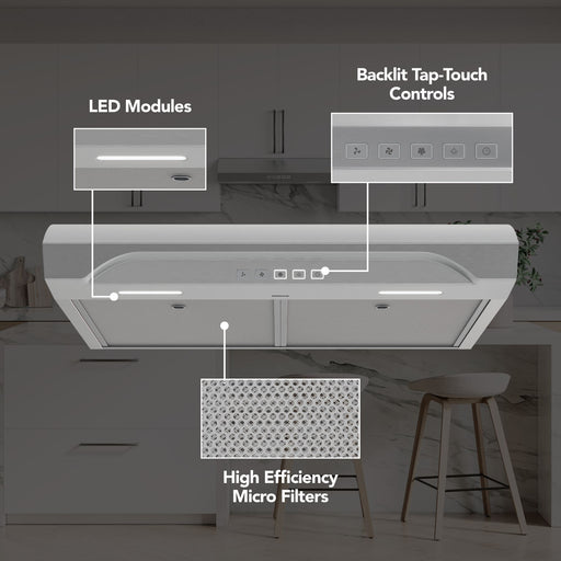 Broan-NuTone Alta 2 Max 350 CFM 30 Inch Under Cabinet Range Hood Stainless Steel (ALT2303SS)