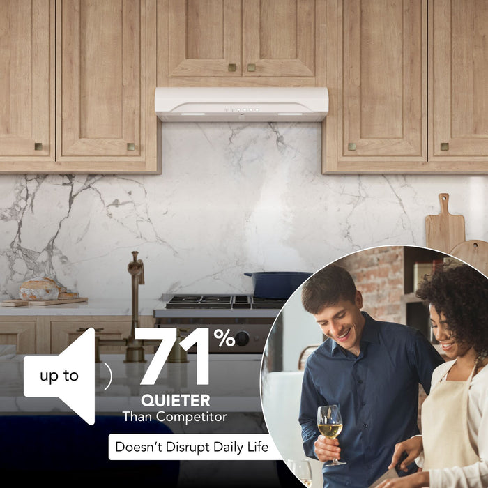 Broan-NuTone Alta 3 Max 490 CFM 30 Inch Under Cabinet Range Hood White (ALT3304WW)