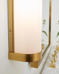 Generation Lighting Ifran Transitional Dimmable Indoor Large 2-Light Vanity Fixture A Burnished Brass With Etched Opal Glass Shades (AW1152BBS)