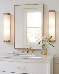 Generation Lighting Ifran Transitional Dimmable Indoor Large 2-Light Vanity Fixture A Burnished Brass With Etched Opal Glass Shades (AW1152BBS)