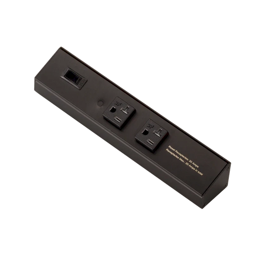American Lighting Atom Low Profile Power Strip With 1 Receptacle/1 USB Port 120V 10 Inch Black (ATOM-120V-10-BK)