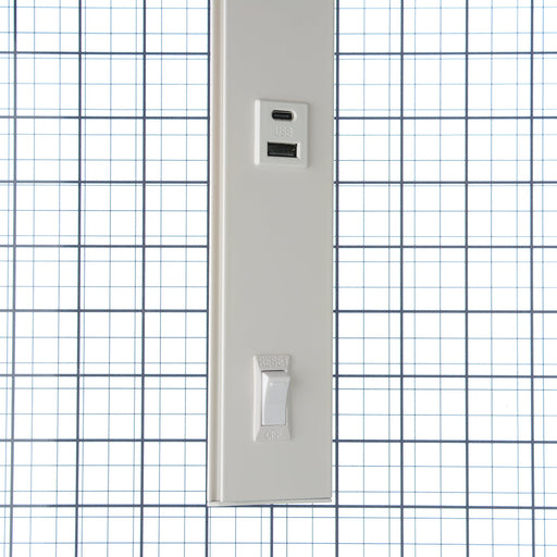 Atom Low Profile Power Strip With 3 Receptacles/2 USB Ports 120V 30 Inch White