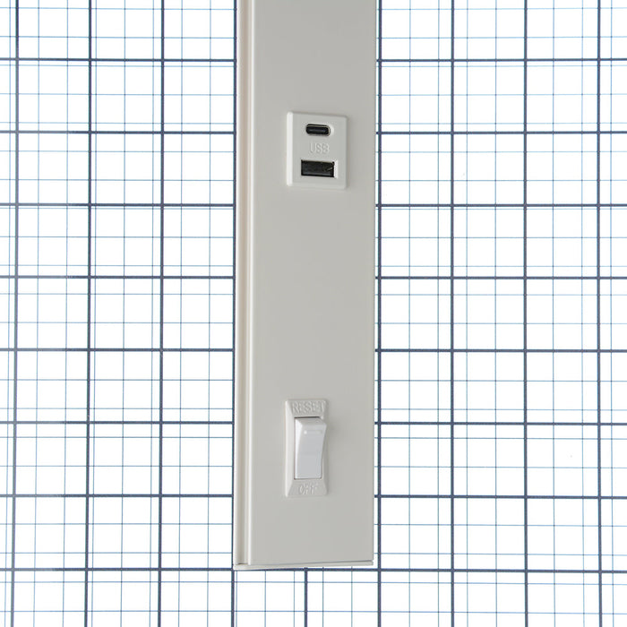 Atom Low Profile Power Strip With 3 Receptacles/2 USB Ports 120V 30 Inch White