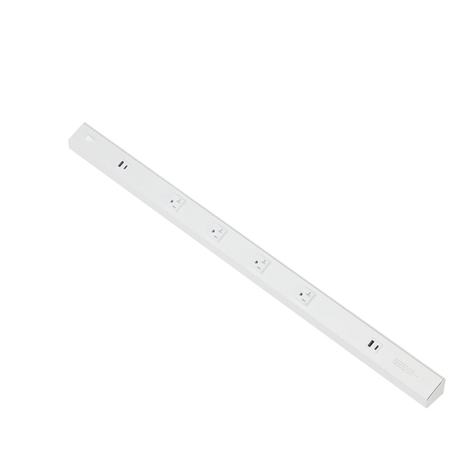 Atom Low Profile Power Strip With 4 Receptacles/2 USB Ports 120V 36 Inch White