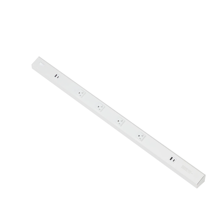 Atom Low Profile Power Strip With 4 Receptacles/2 USB Ports 120V 36 Inch White